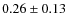 $0.26\pm 0.13$