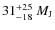 $31^{+25}_{-18}~M_{\rm J}$
