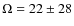 $\Omega=22\pm28$