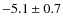 $-5.1\pm0.7$