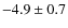$-4.9\pm0.7$