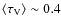 $\langle \tau_{\rm V} \rangle \sim 0.4$