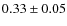 $0.33\pm0.05$