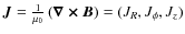 $\vec{J}= \frac{1}{\mu_{0}}\left(\vec{\nabla\times B}\right) = (J_R, J_\phi, J_z)$