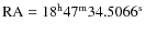 $\rm RA = 18^{\rm h} 47^{\rm m} 34.5066^{\rm s}$