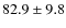 $82.9\pm9.8$