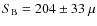 $S_{\rm B}=204 \pm 33~\mu$