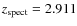 $z_{\rm spect}= 2.911$