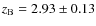 $z_{\rm B}=2.93 \pm 0.13$