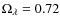 $\Omega_{\lambda}=0.72$