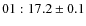 $01:17.2 \pm 0.1$