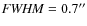 ${\it FWHM} = 0.7''$