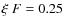 $\xi~F = 0.25$