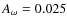 $A_\omega=0.025$