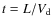 $t = L/V_{{\rm d}}$