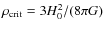 $\rho_{{\rm crit}}=3H^2_{{\rm0}}/(8\pi G)$
