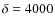 $\delta=4000$