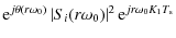 $\displaystyle {\rm e}^{j\theta(r\omega_0)} \abs{S_i(r\omega_0)}^2 {\rm e}^{jr\omega_0 K_1T_{\rm s}}$