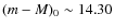 $(m-M)_0\sim 14.30$