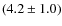 $(4.2\pm1.0)$