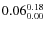 $\rm0.06^{0.18}_{0.00}$