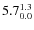 $\rm 5.7^{1.3}_{0.0}$