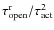 ${\tau_{\rm open}^{\rm r}}/{\tau_{\rm act}^2}$