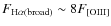 $F_{{\rm H\alpha(broad})} \sim 8 F_{\rm [O
III]}$