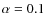 $\alpha =0.1$