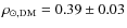$\rho_{\odot, {\rm DM}} = 0.39 \pm
0.03$