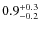 $\rm0.9^{+0.3}_{-0.2}$