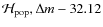 ${\cal{H}}_{\rm pop}, \Delta m - 32.12$