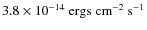 $3.8\times 10^{-14}~{\rm ergs~cm}^{-2}~{\rm s}^{-1}$