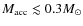 $M_{\rm acc}\lesssim 0.3 M_\odot$