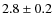 $ 2.8\pm0.2$