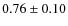 $ 0.76\pm0.10 $