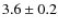 $ 3.6\pm0.2$