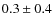 $ 0.3\pm0.4 $