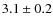 $ 3.1\pm0.2$