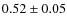 $ 0.52\pm0.05 $