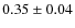 $ 0.35\pm0.04 $