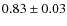 $ 0.83\pm0.03 $
