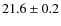 $ 21.6\pm0.2$