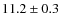 $ 11.2\pm0.3$