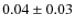 $ 0.04\pm0.03 $