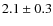$ 2.1\pm0.3$