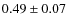 $ 0.49\pm0.07 $