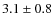 $ 3.1\pm0.8 $