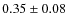 $ 0.35\pm0.08 $
