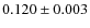 $ 0.120\pm0.003 $